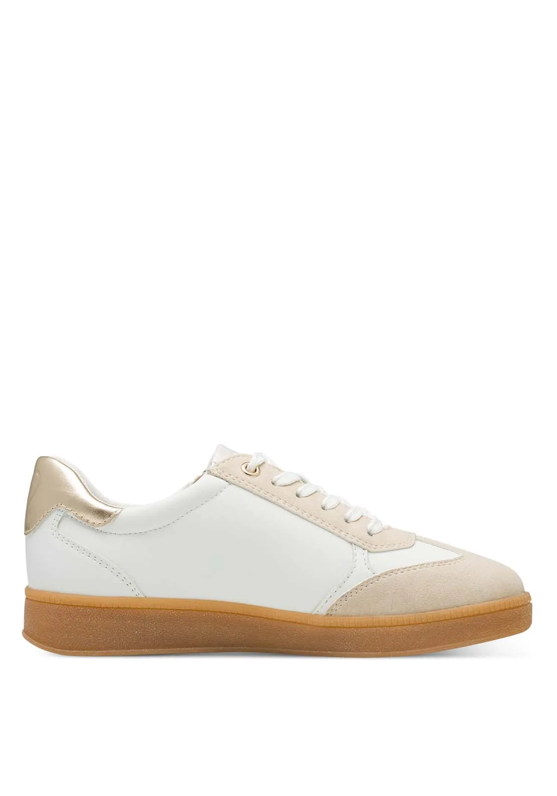 2 Side Stripe  Zip Trainer - White / Gold