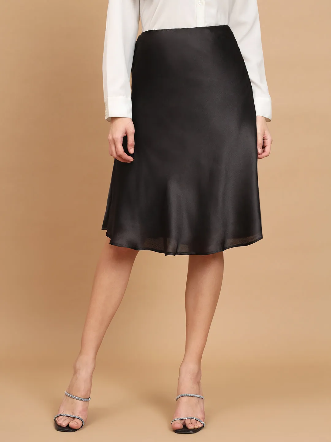 A Line Satin Skirt