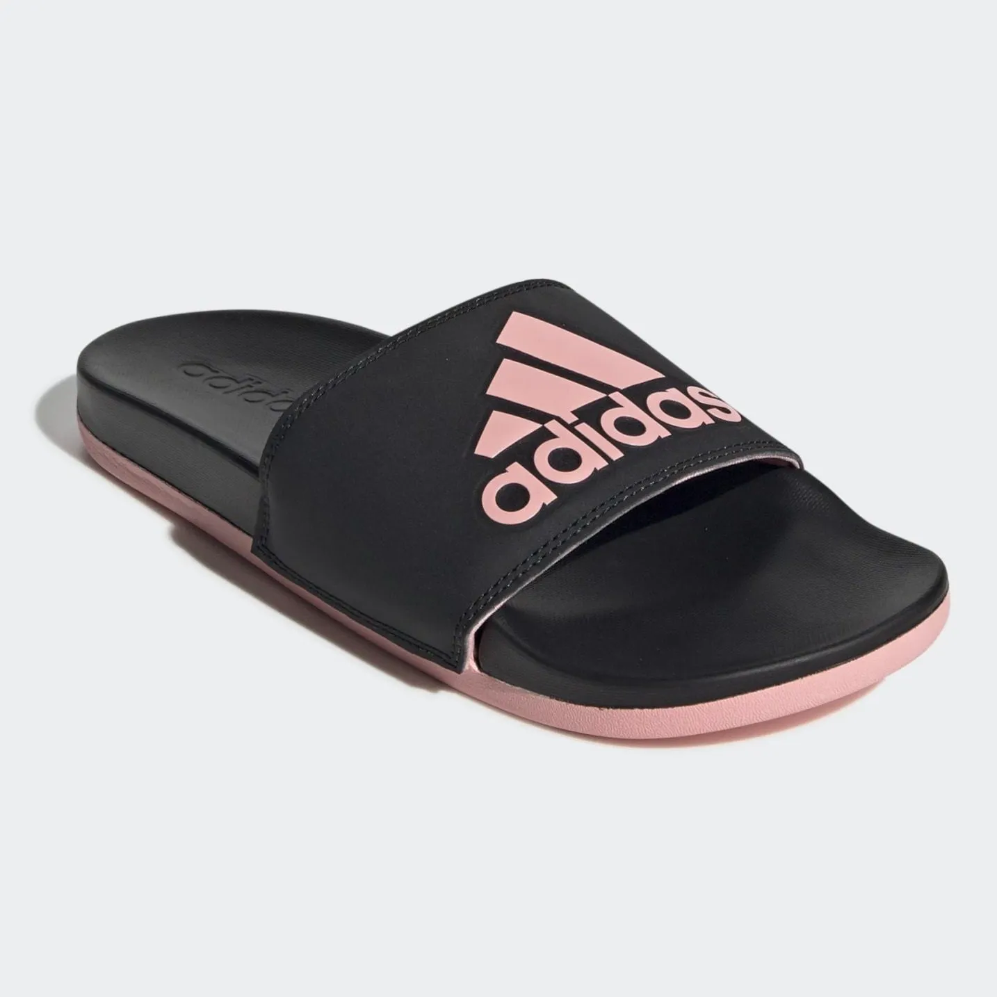 Adidas Adilette Cloudfoam Comfort 3 Stripe Logo "Black Pink" (EG1866)
