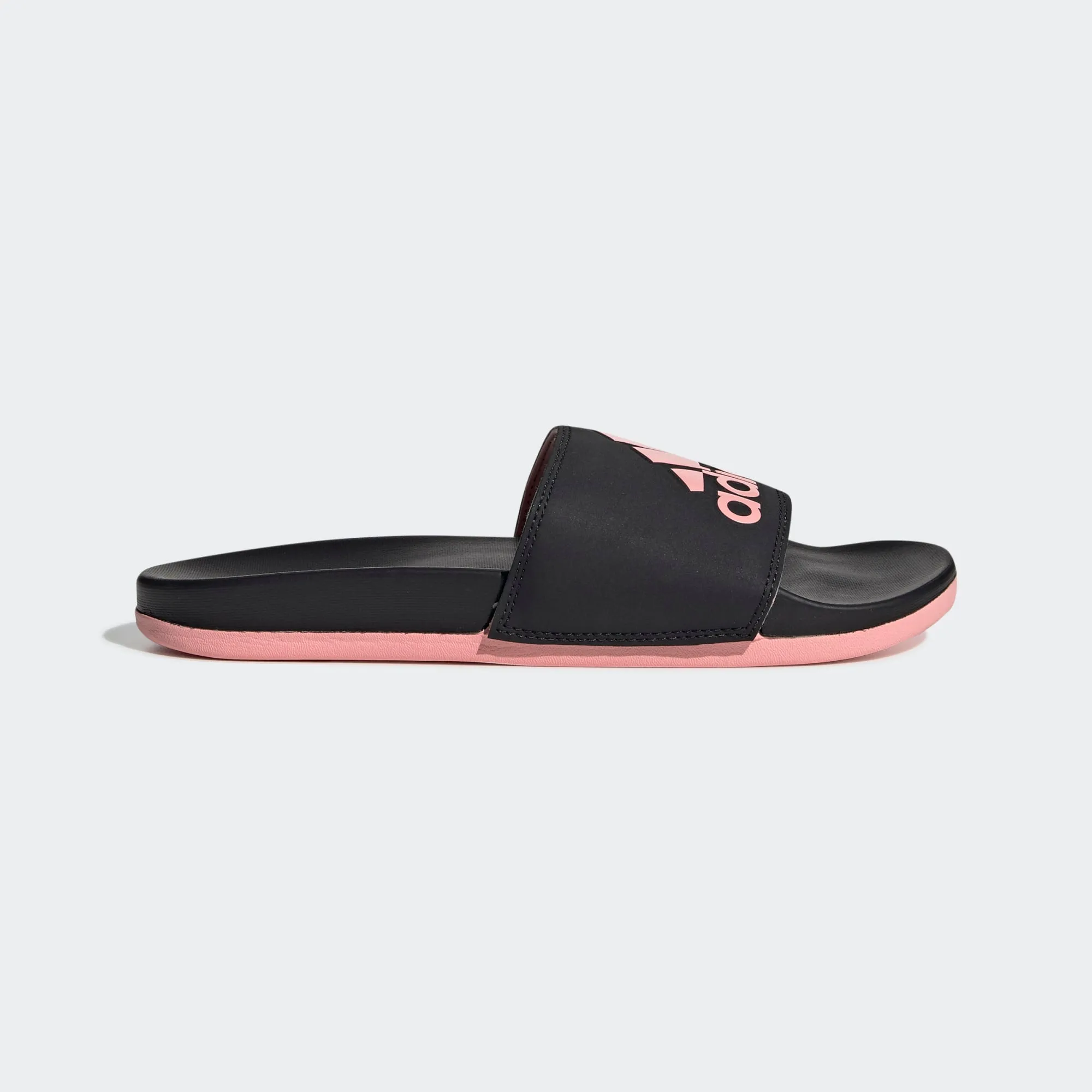 Adidas Adilette Cloudfoam Comfort 3 Stripe Logo "Black Pink" (EG1866)