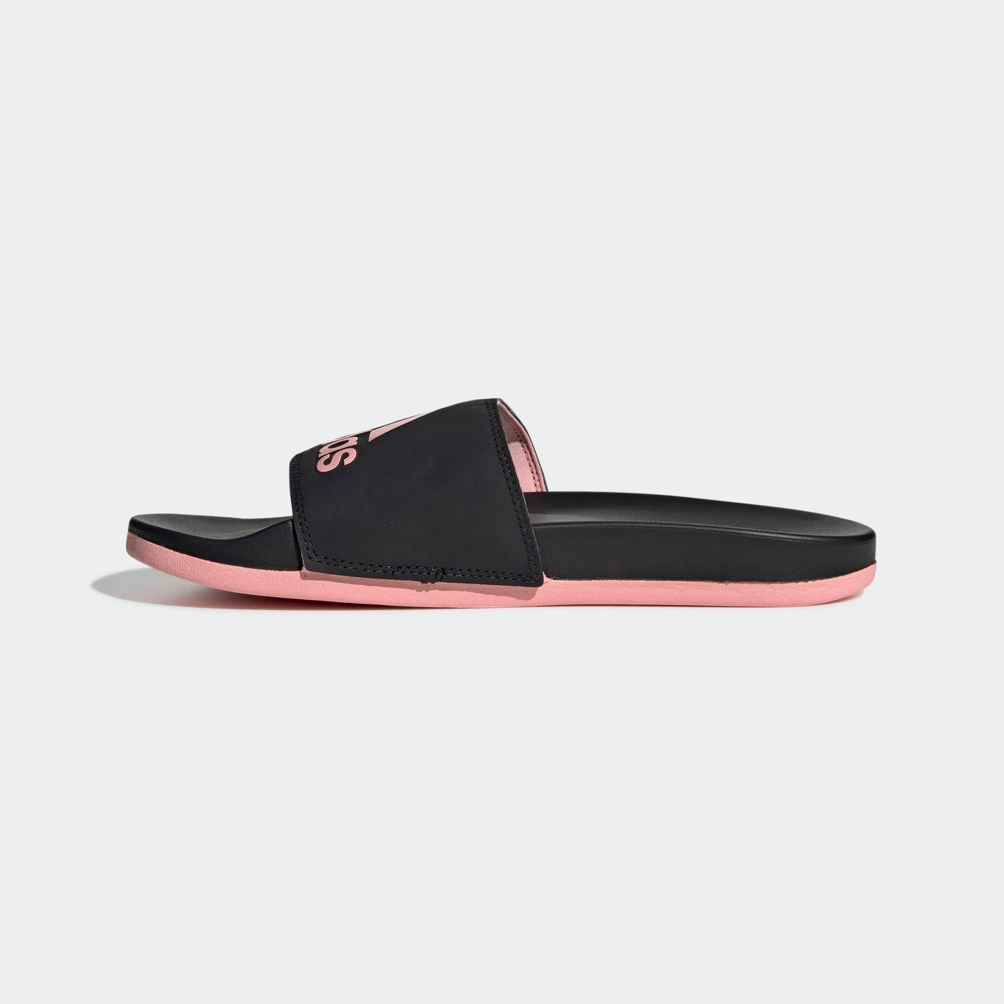 Adidas Adilette Cloudfoam Comfort 3 Stripe Logo "Black Pink" (EG1866)