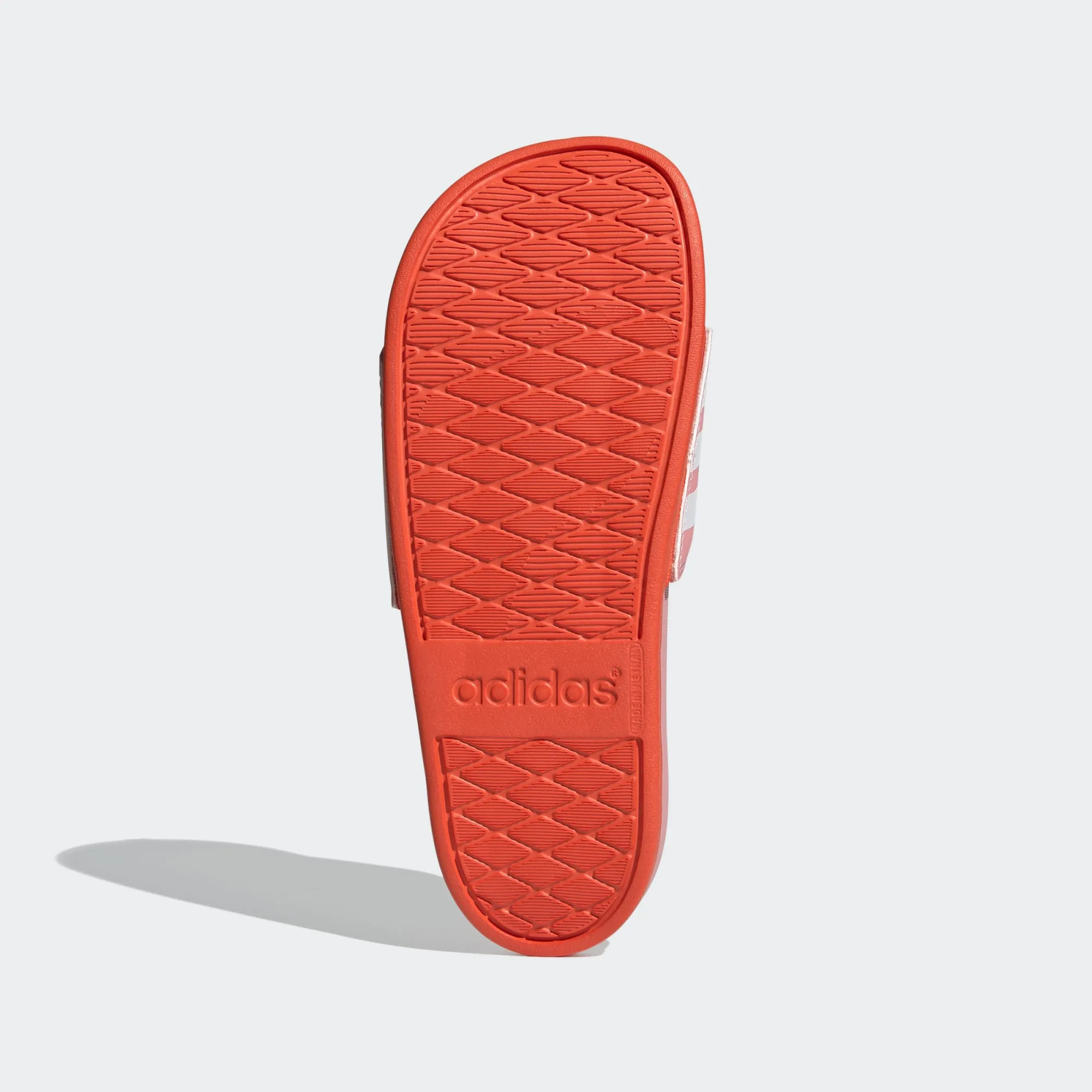 Adidas Adilette Cloudfoam Comfort Stripe Slides (Super Pop/Solar Red)(FY7848)