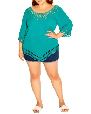 Alyvia Island Crochet Top | Teal