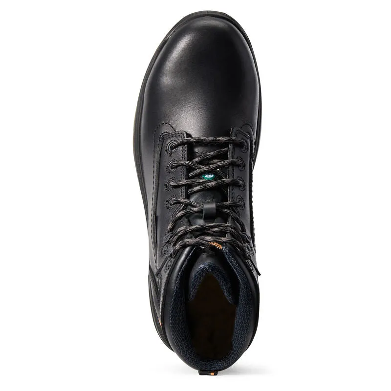 Ariat Mens Turbo 6" Waterproof CSA Carbon Toe Work Boots - Black