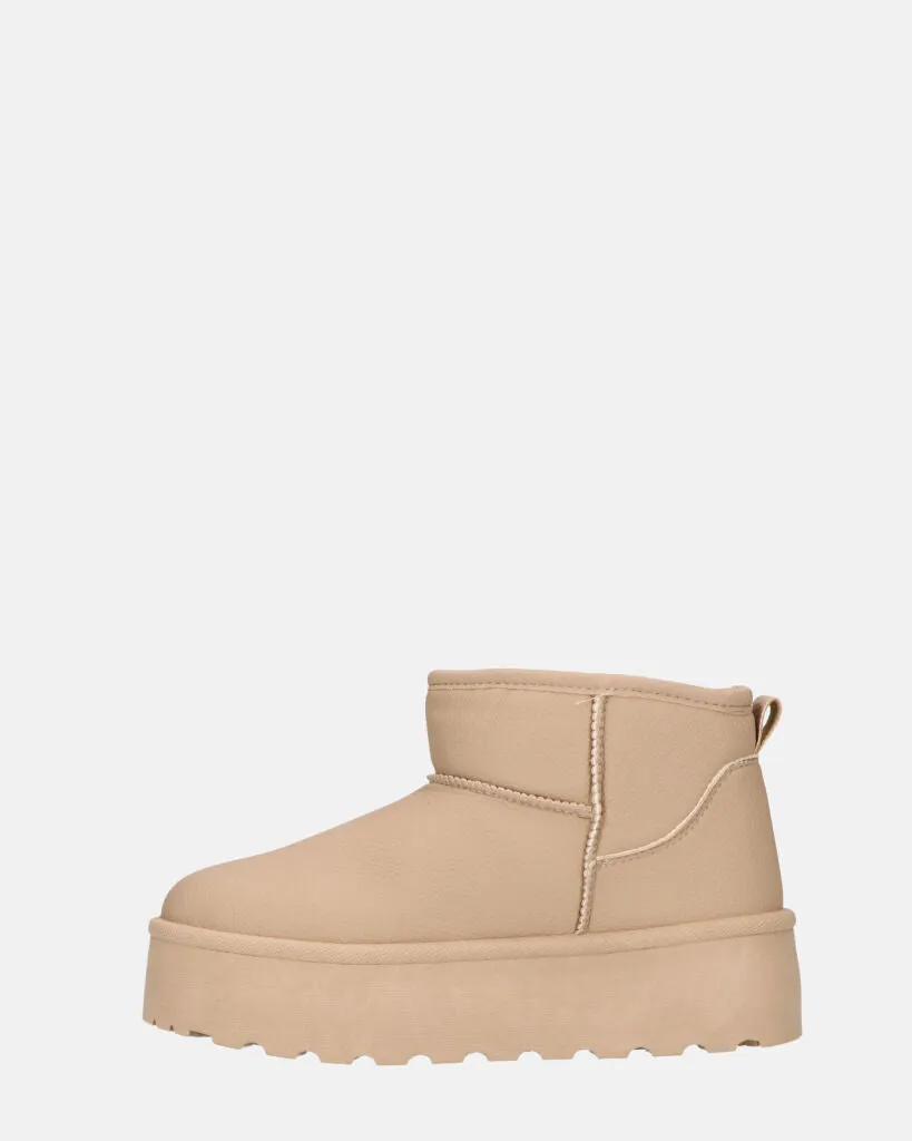 ARLENA - stivaletti in ecopelle khaki imbottiti all' interno