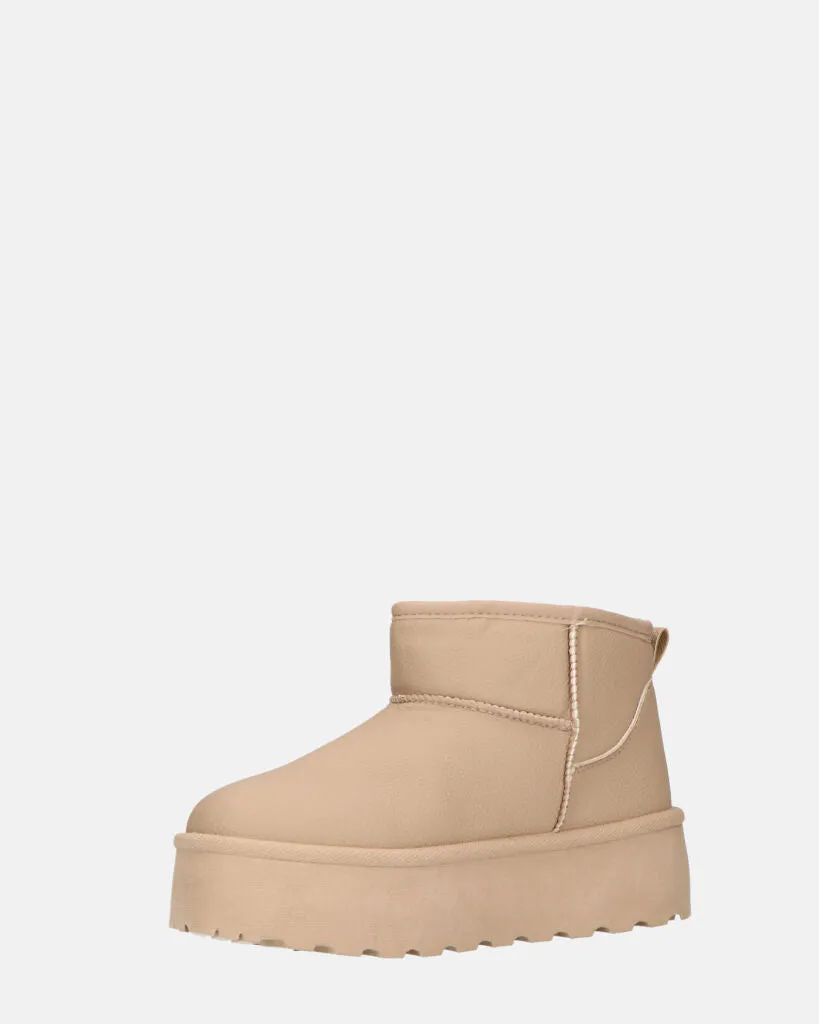 ARLENA - stivaletti in ecopelle khaki imbottiti all' interno
