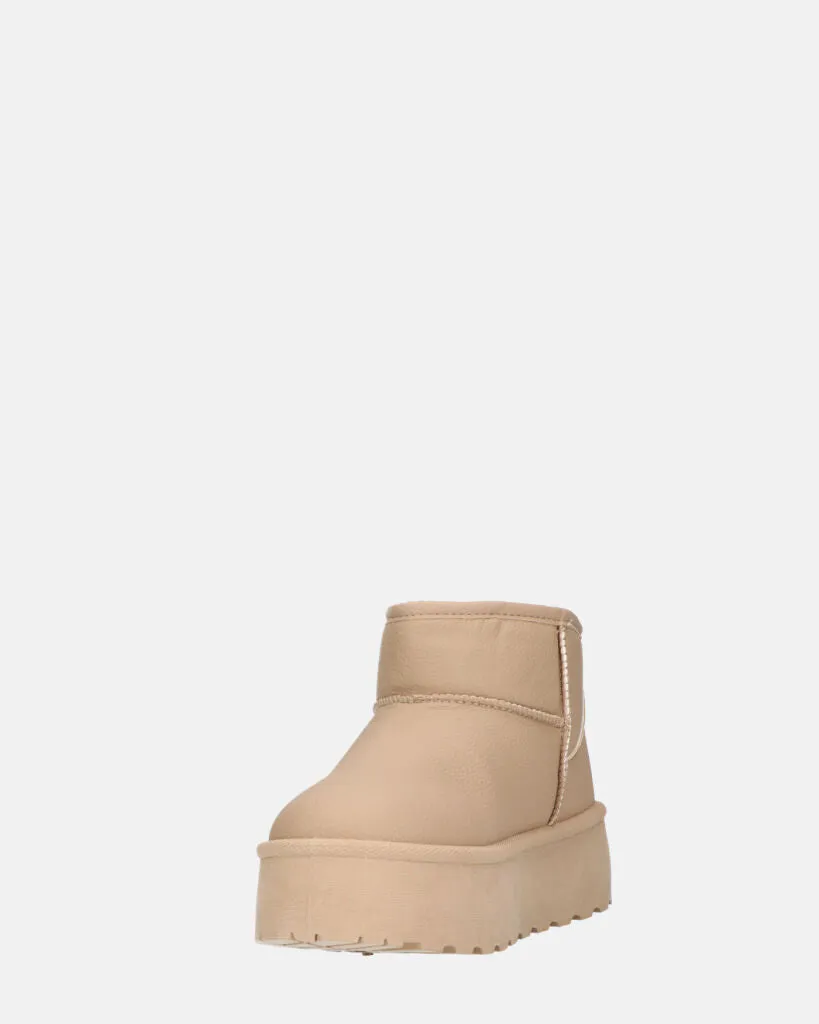 ARLENA - stivaletti in ecopelle khaki imbottiti all' interno