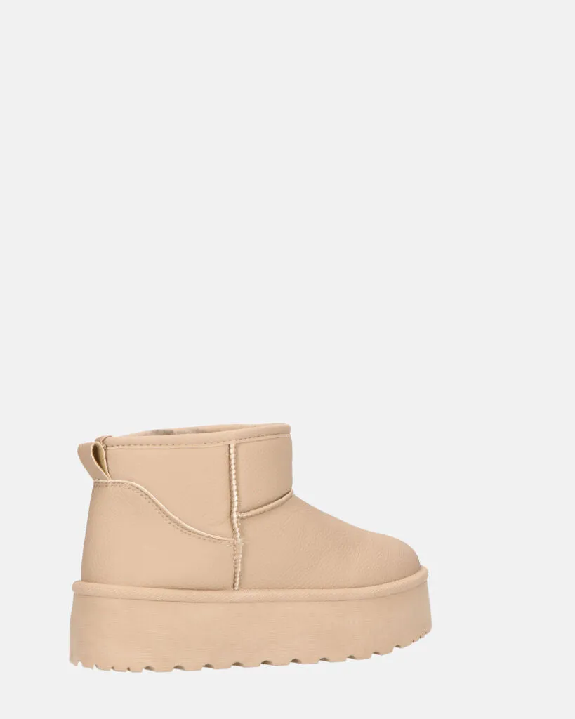 ARLENA - stivaletti in ecopelle khaki imbottiti all' interno