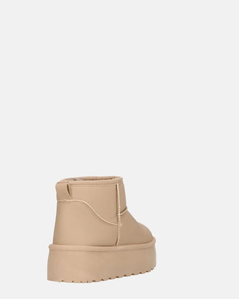 ARLENA - stivaletti in ecopelle khaki imbottiti all' interno