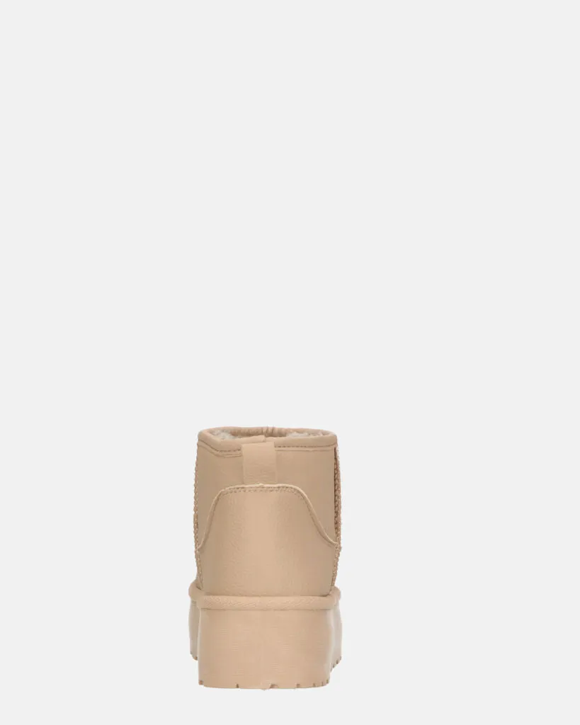 ARLENA - stivaletti in ecopelle khaki imbottiti all' interno