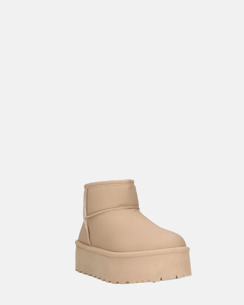 ARLENA - stivaletti in ecopelle khaki imbottiti all' interno
