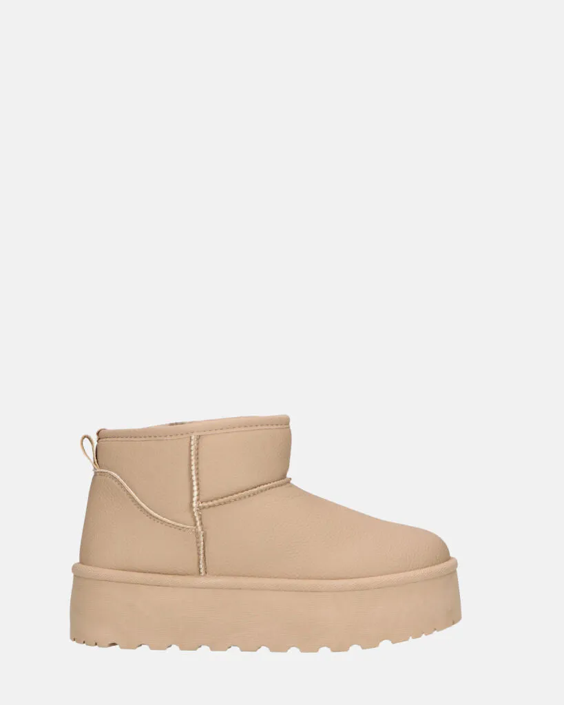 ARLENA - stivaletti in ecopelle khaki imbottiti all' interno