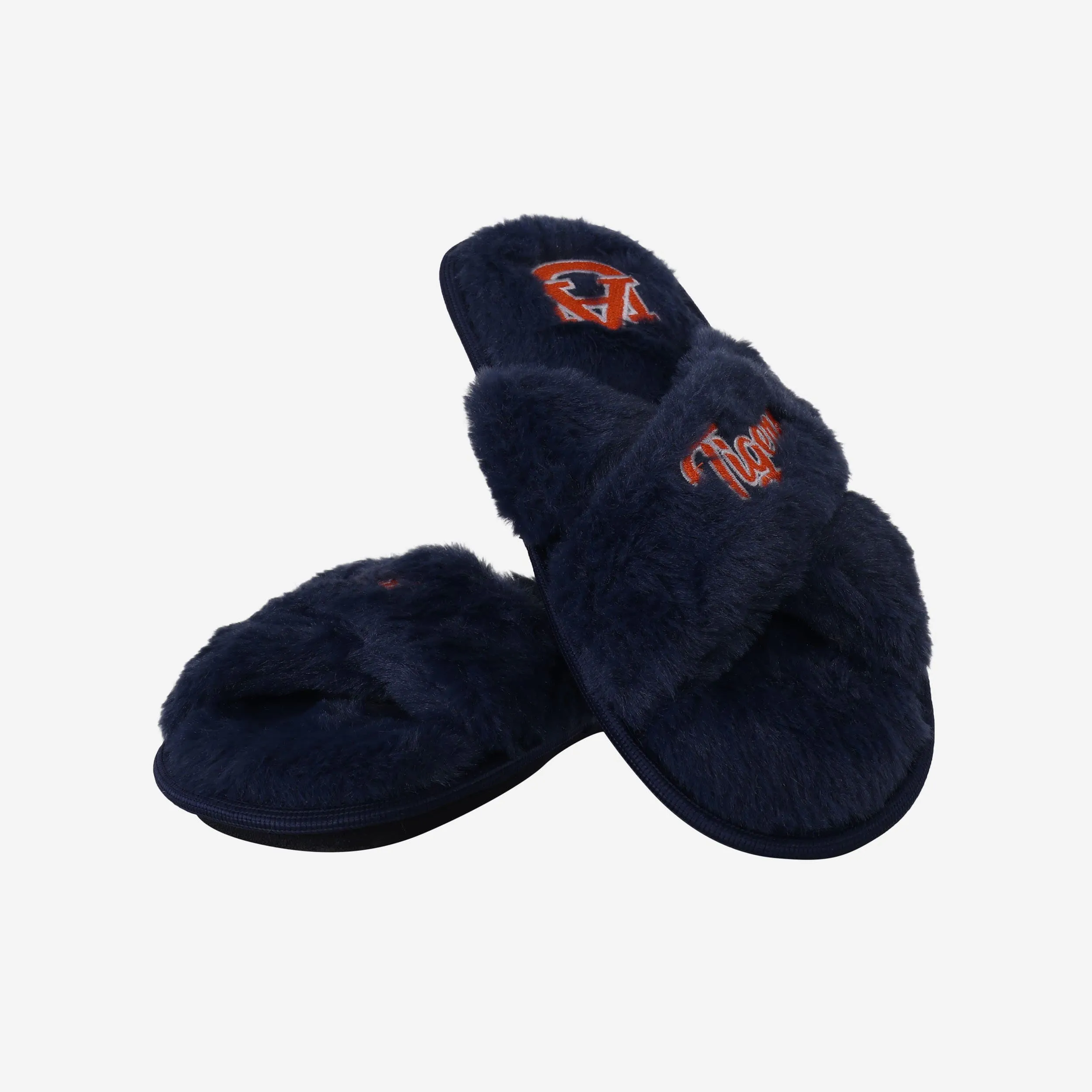Auburn Tigers Womens Script Wordmark Fur Cross Slide