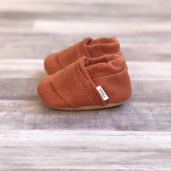 Baby Moccasins - Copper Felt