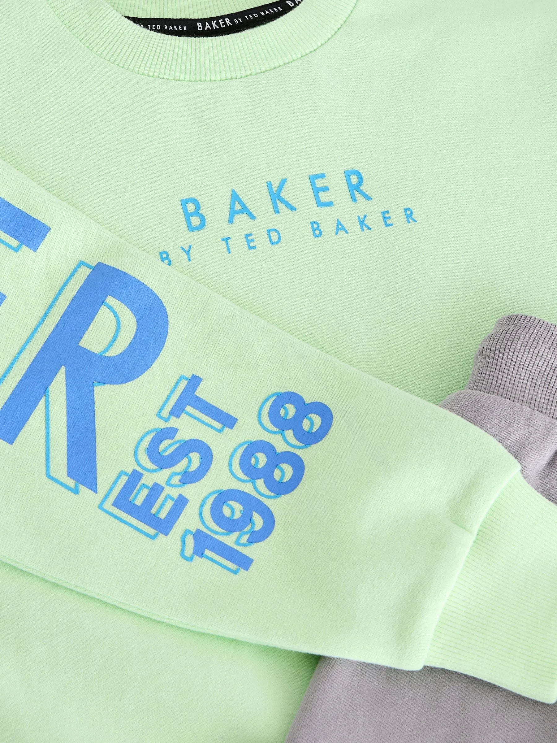 Baker by Ted Baker Lime Green Sweatshirt And Shorts Set