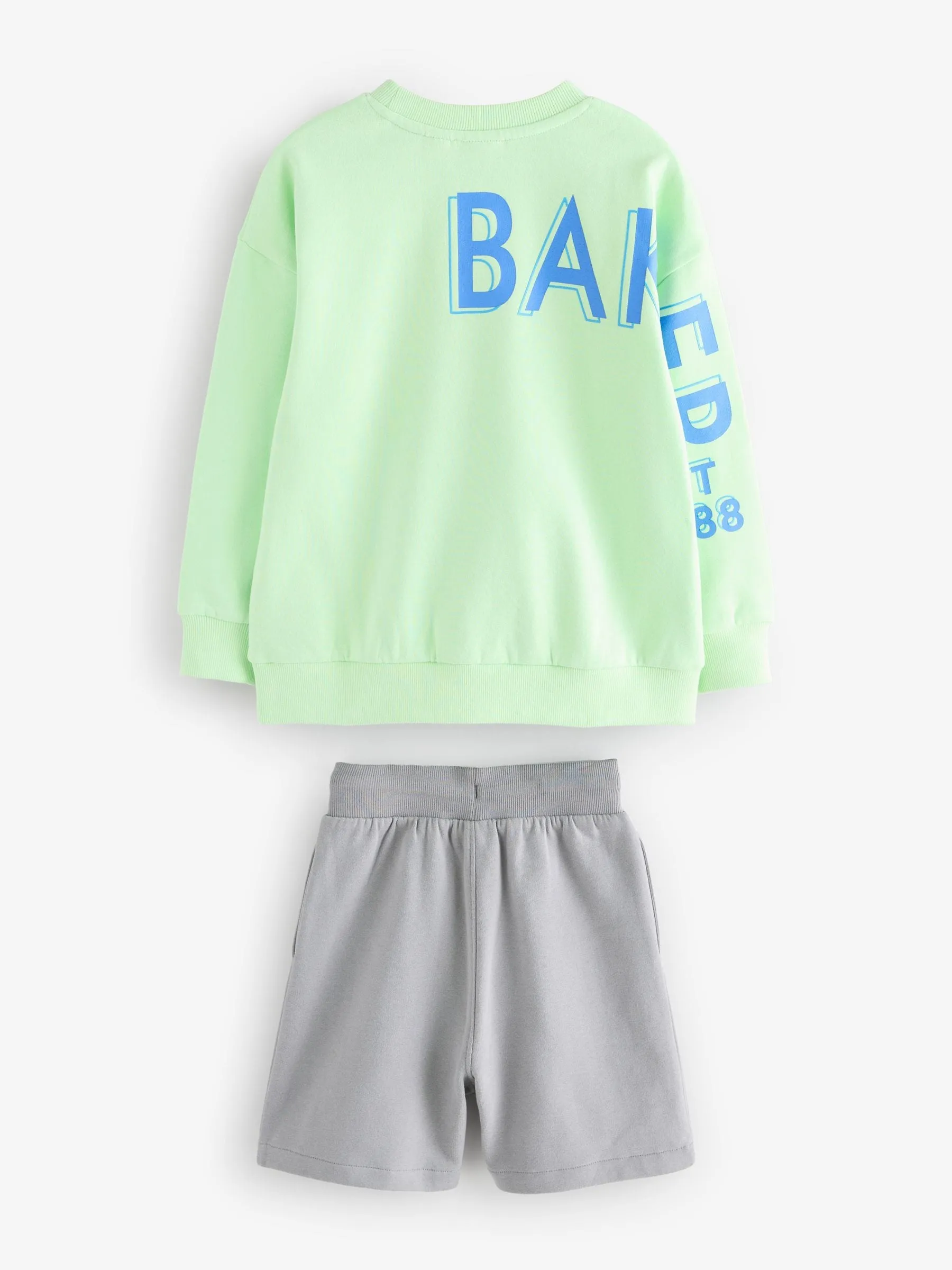 Baker by Ted Baker Lime Green Sweatshirt And Shorts Set