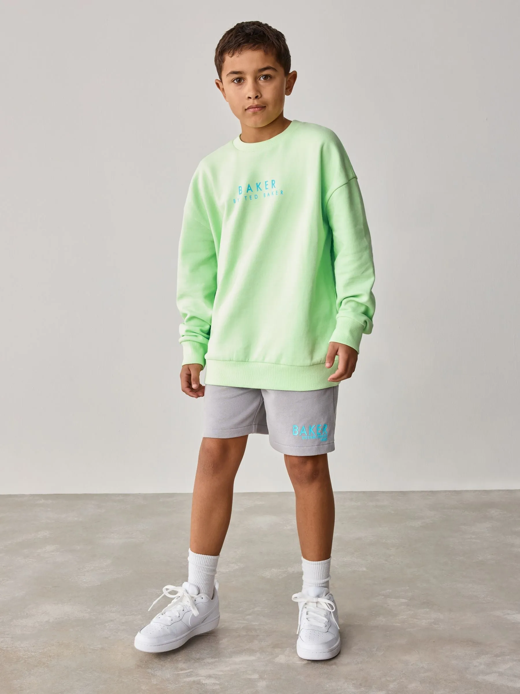 Baker by Ted Baker Lime Green Sweatshirt And Shorts Set