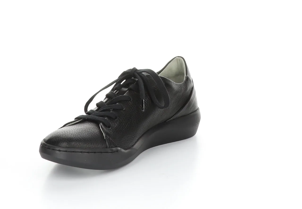 BAUK543SOF BLACK LEATHER Lace-up Trainers|BAUK543SOF Baskets �� Lacets in Noir