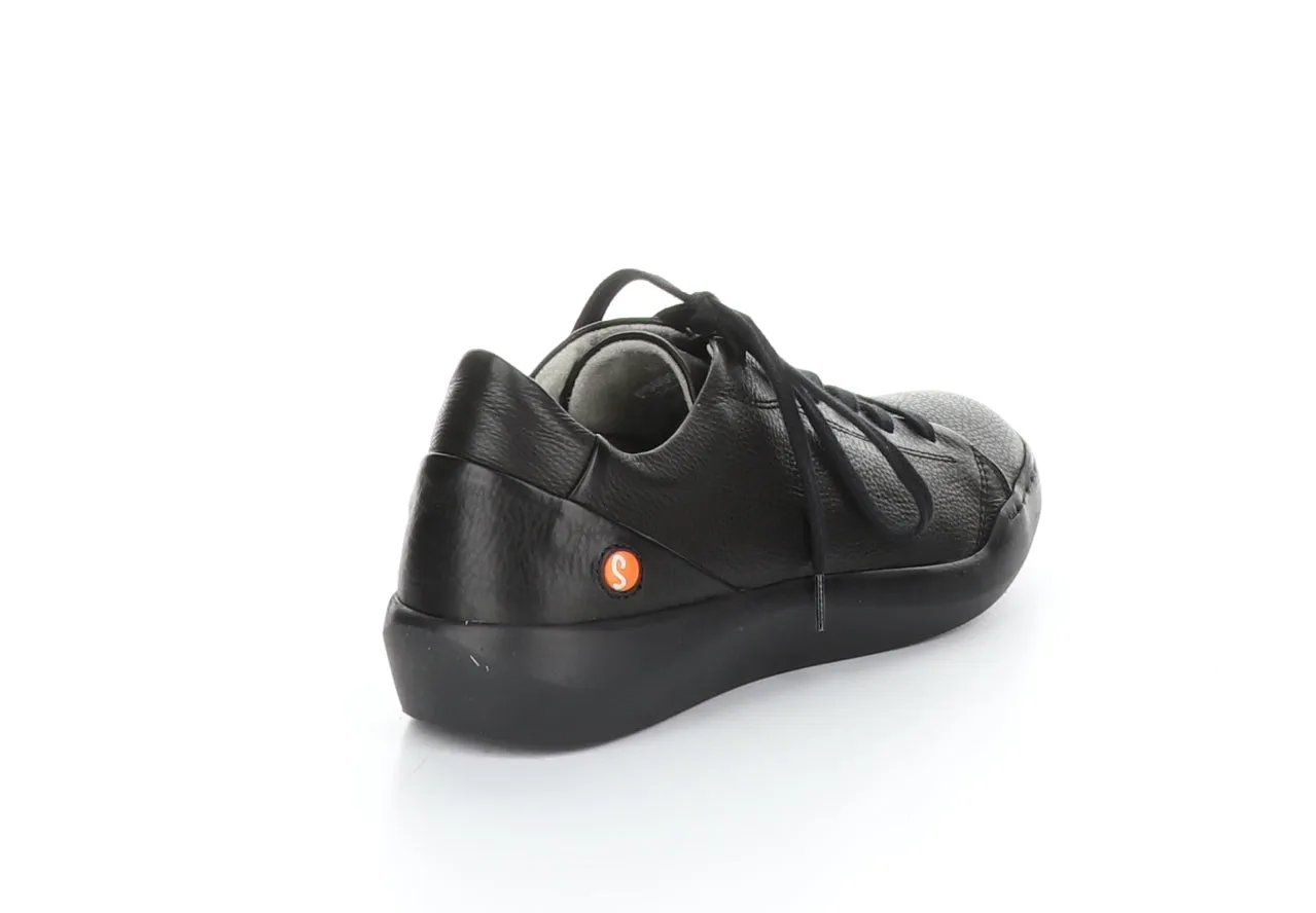 BAUK543SOF BLACK LEATHER Lace-up Trainers|BAUK543SOF Baskets �� Lacets in Noir