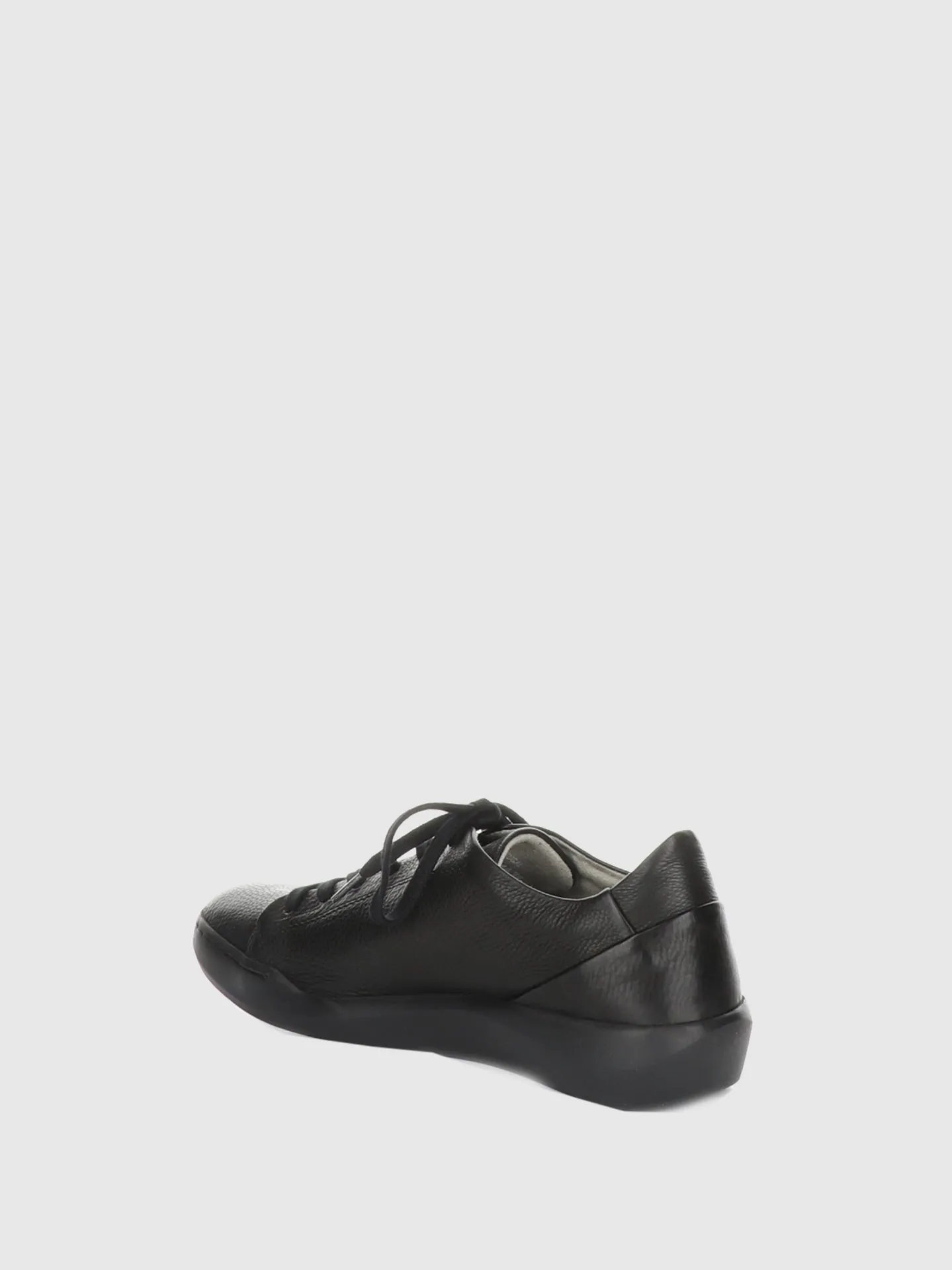 BAUK543SOF BLACK LEATHER Lace-up Trainers|BAUK543SOF Baskets �� Lacets in Noir
