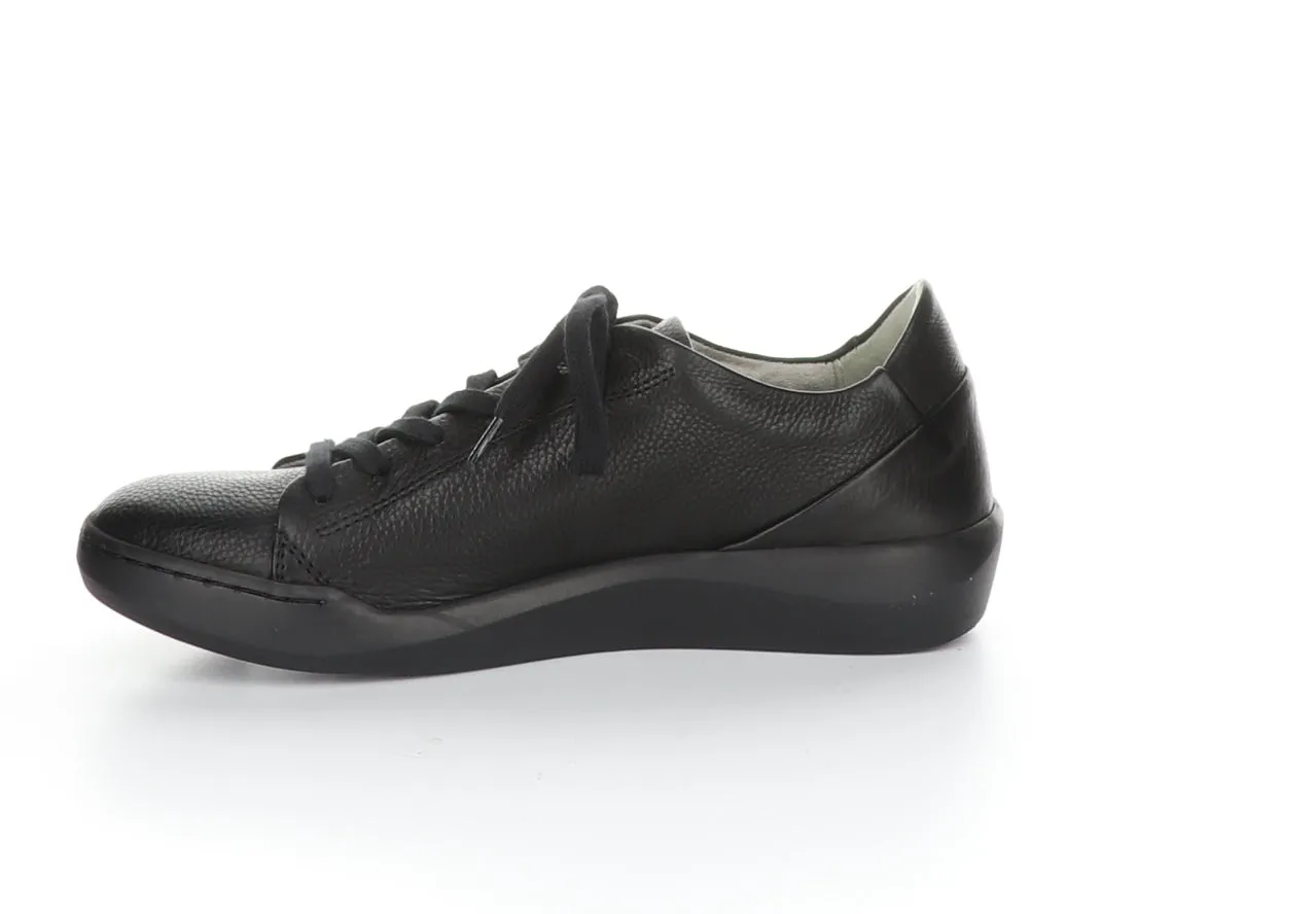 BAUK543SOF BLACK LEATHER Lace-up Trainers|BAUK543SOF Baskets �� Lacets in Noir