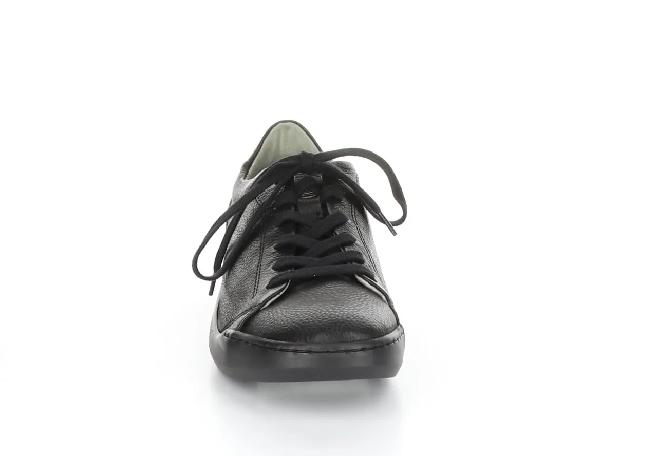 BAUK543SOF BLACK LEATHER Lace-up Trainers|BAUK543SOF Baskets �� Lacets in Noir