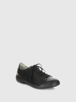 BAUK543SOF BLACK LEATHER Lace-up Trainers|BAUK543SOF Baskets �� Lacets in Noir