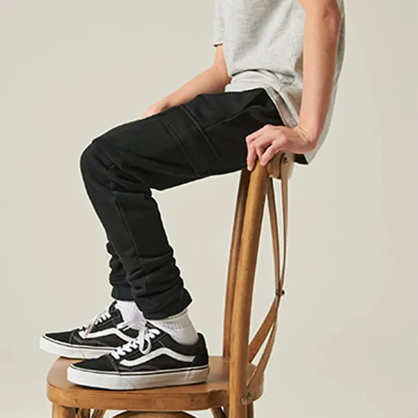 Black Cargo Cotton-Rich Joggers (3-12yrs)