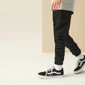 Black Cargo Cotton-Rich Joggers (3-12yrs)