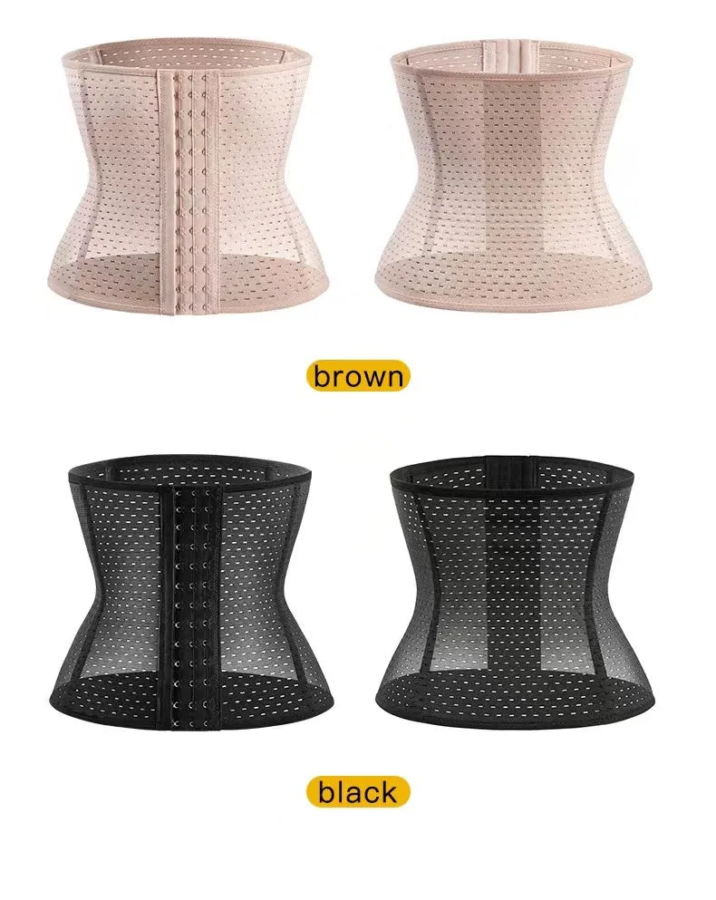 Black Shapewear Waist Buckle Corset Belt - Sofia