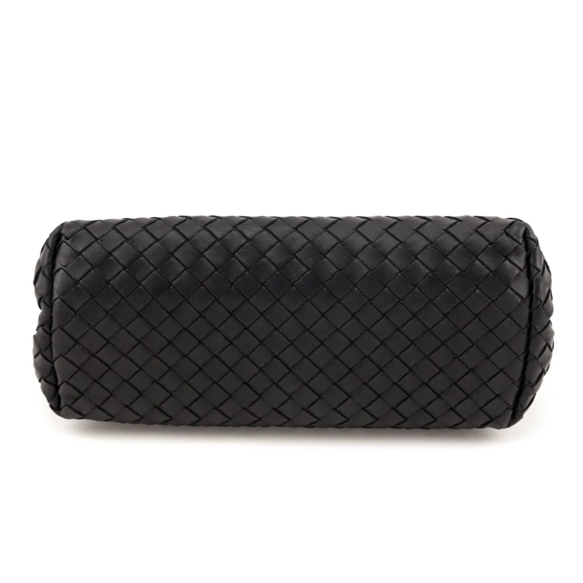 Bottega Veneta Black Nappa Intrecciato Flap Clutch