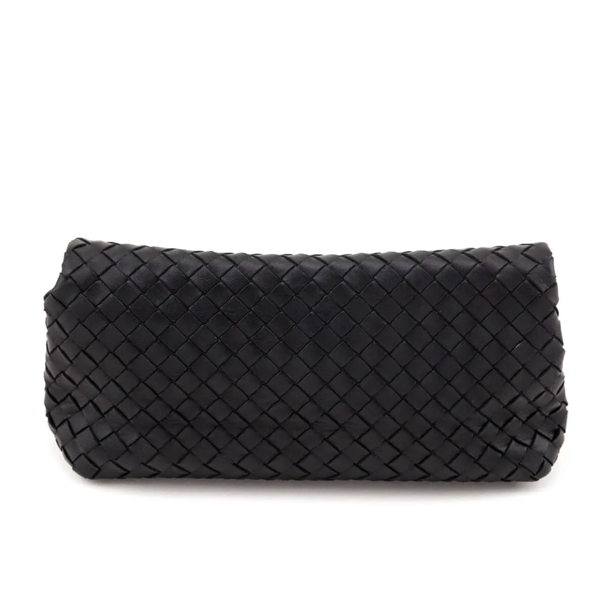 Bottega Veneta Black Nappa Intrecciato Flap Clutch