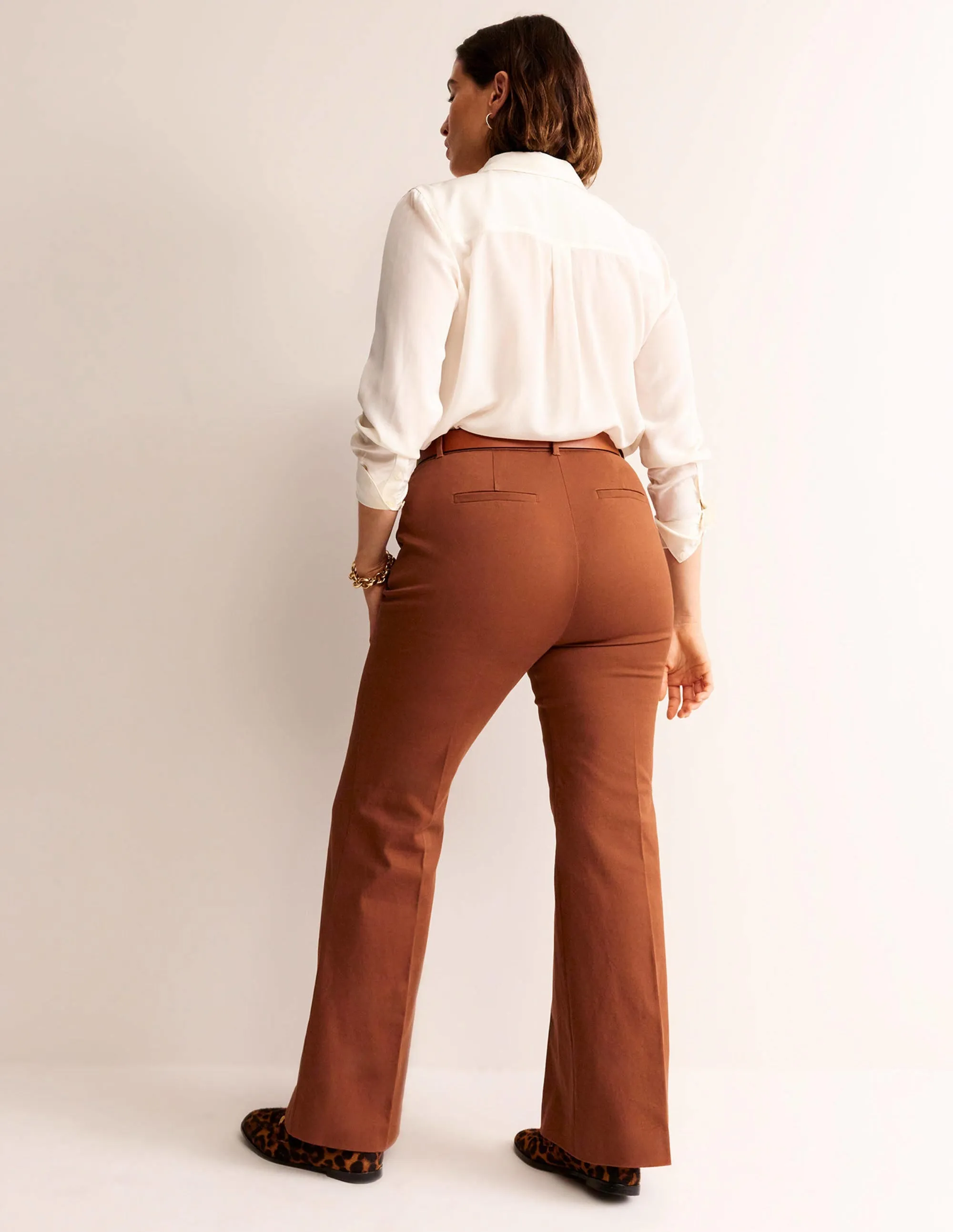 Brompton Bi-stretch Trousers-Cognac