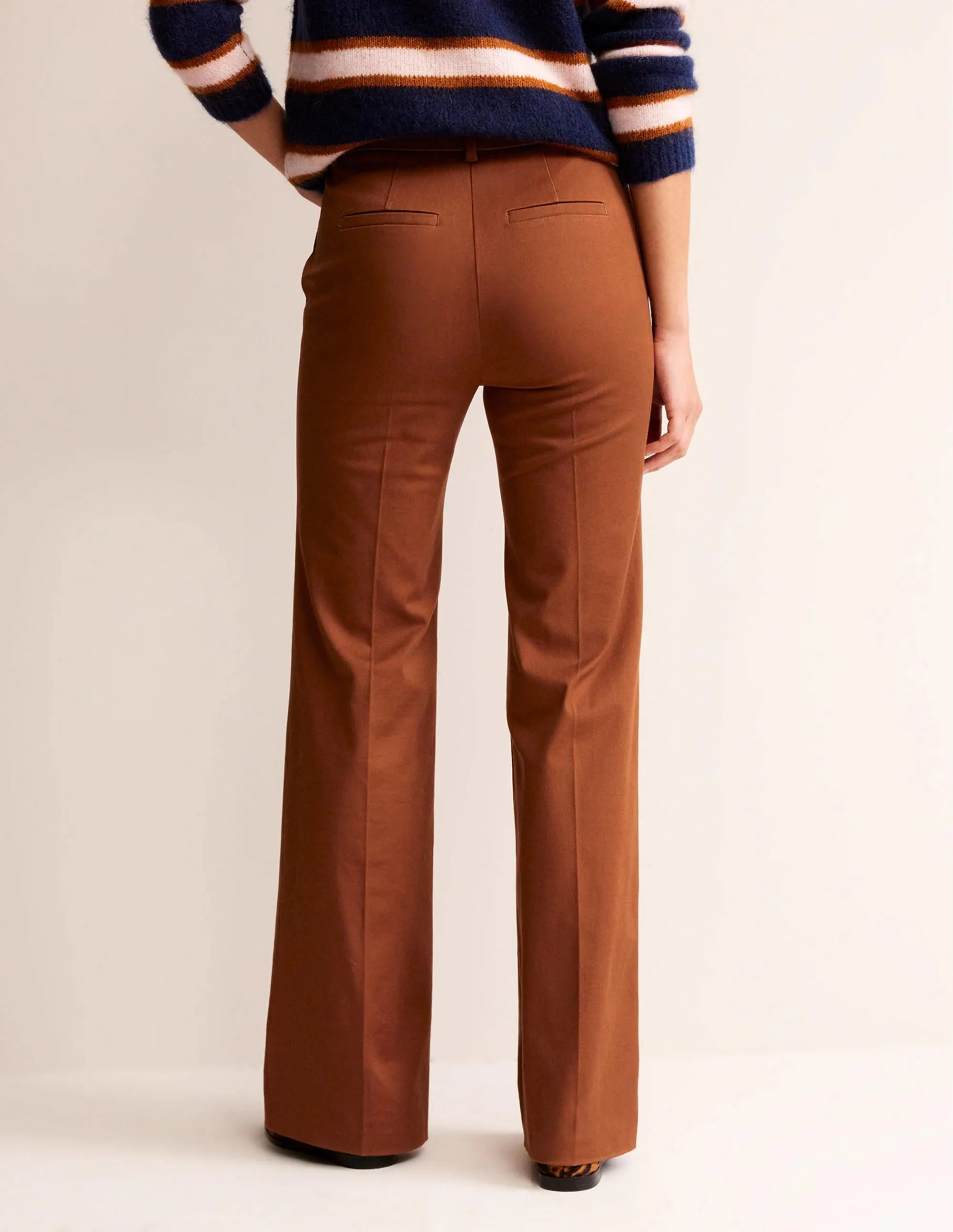 Brompton Bi-stretch Trousers-Cognac