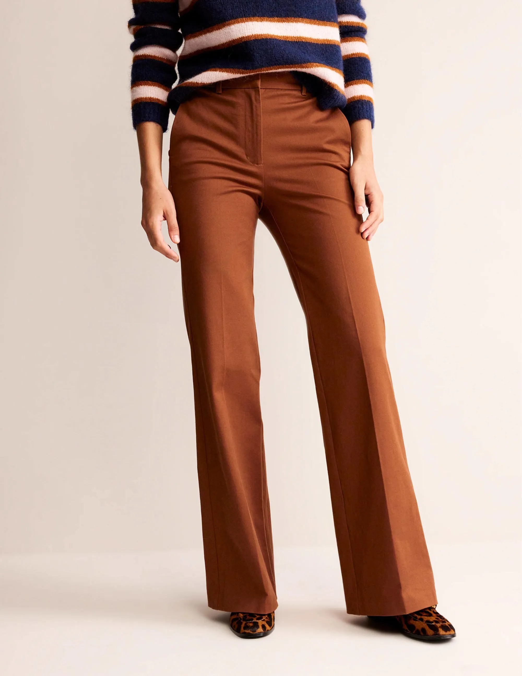 Brompton Bi-stretch Trousers-Cognac