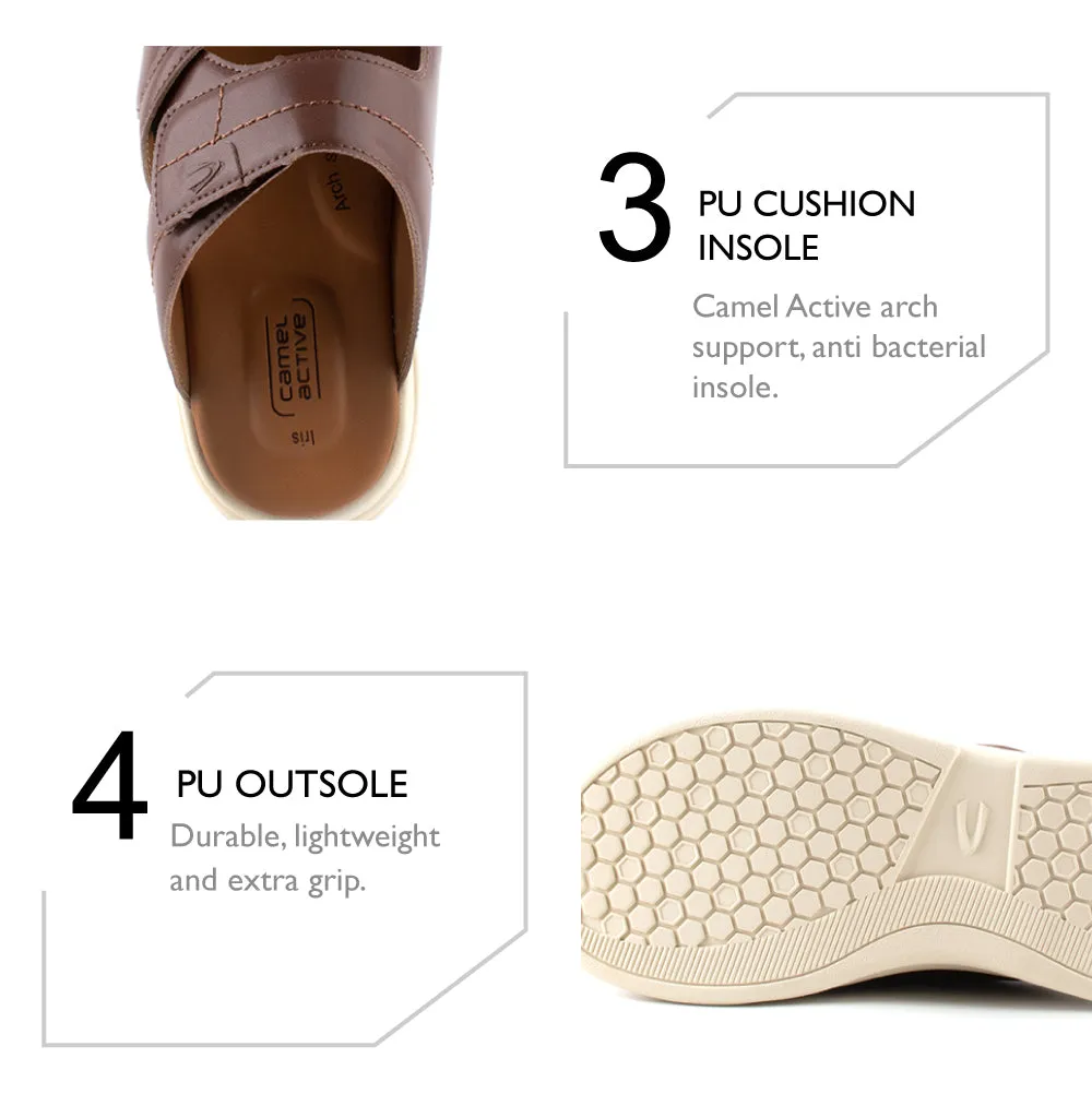 camel active Women Iris Comfort Slip-On Sandals -782404-DZ01SV-3-BROWN