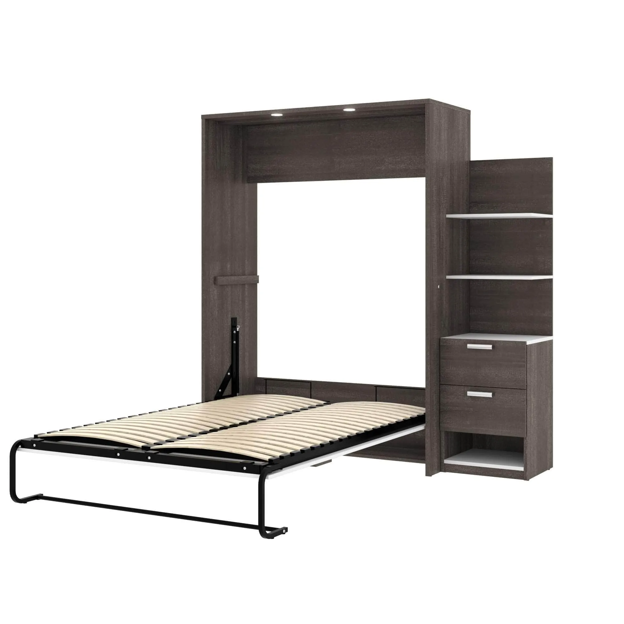 Cielo Full Murphy Wall Bed with Storage Cabinet (79W) - Available in 2 Colours