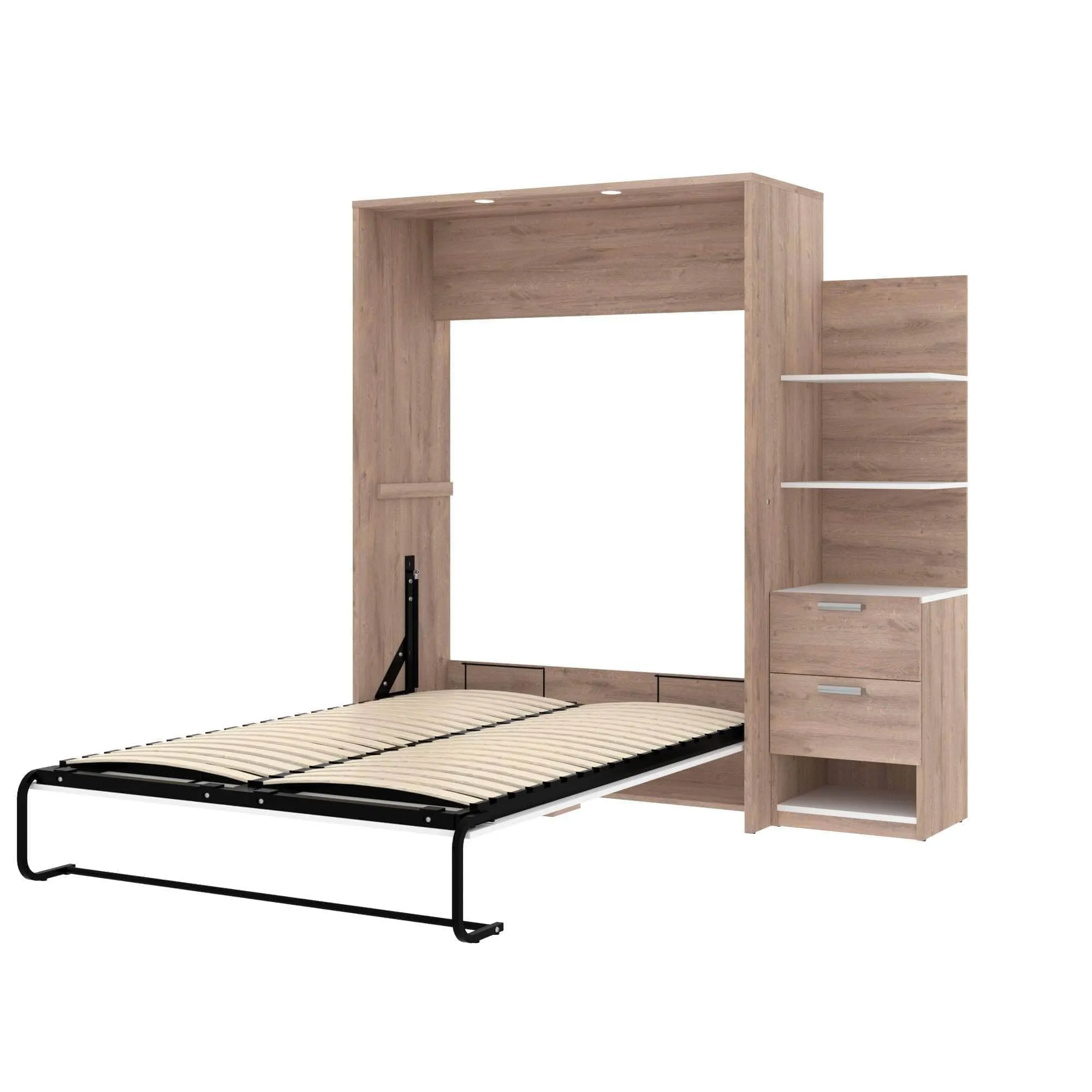 Cielo Full Murphy Wall Bed with Storage Cabinet (79W) - Available in 2 Colours
