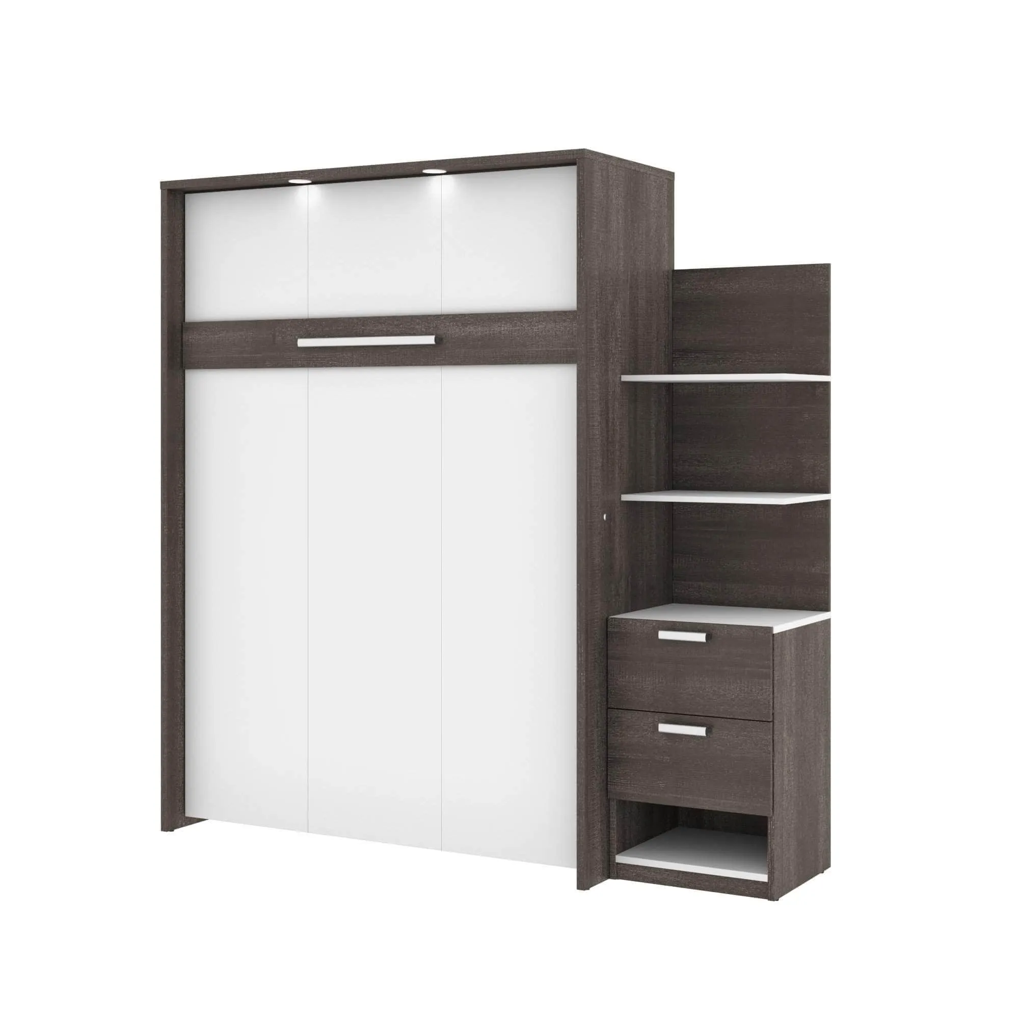 Cielo Full Murphy Wall Bed with Storage Cabinet (79W) - Available in 2 Colours