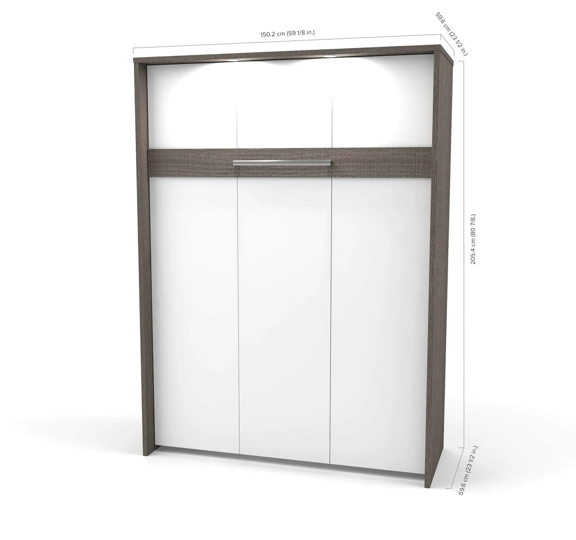Cielo Full Murphy Wall Bed with Storage Cabinet (79W) - Available in 2 Colours