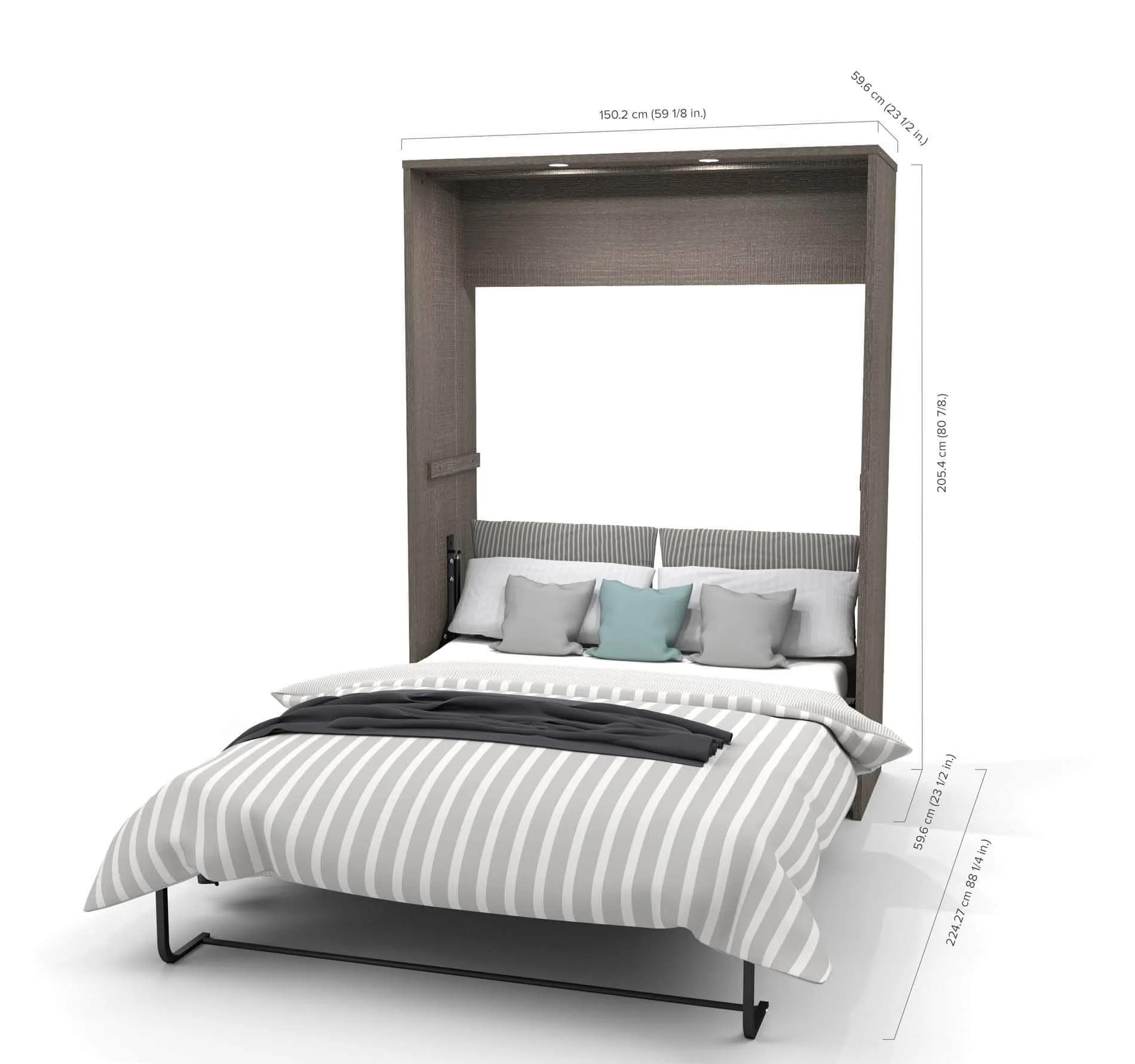 Cielo Full Murphy Wall Bed with Storage Cabinet (79W) - Available in 2 Colours