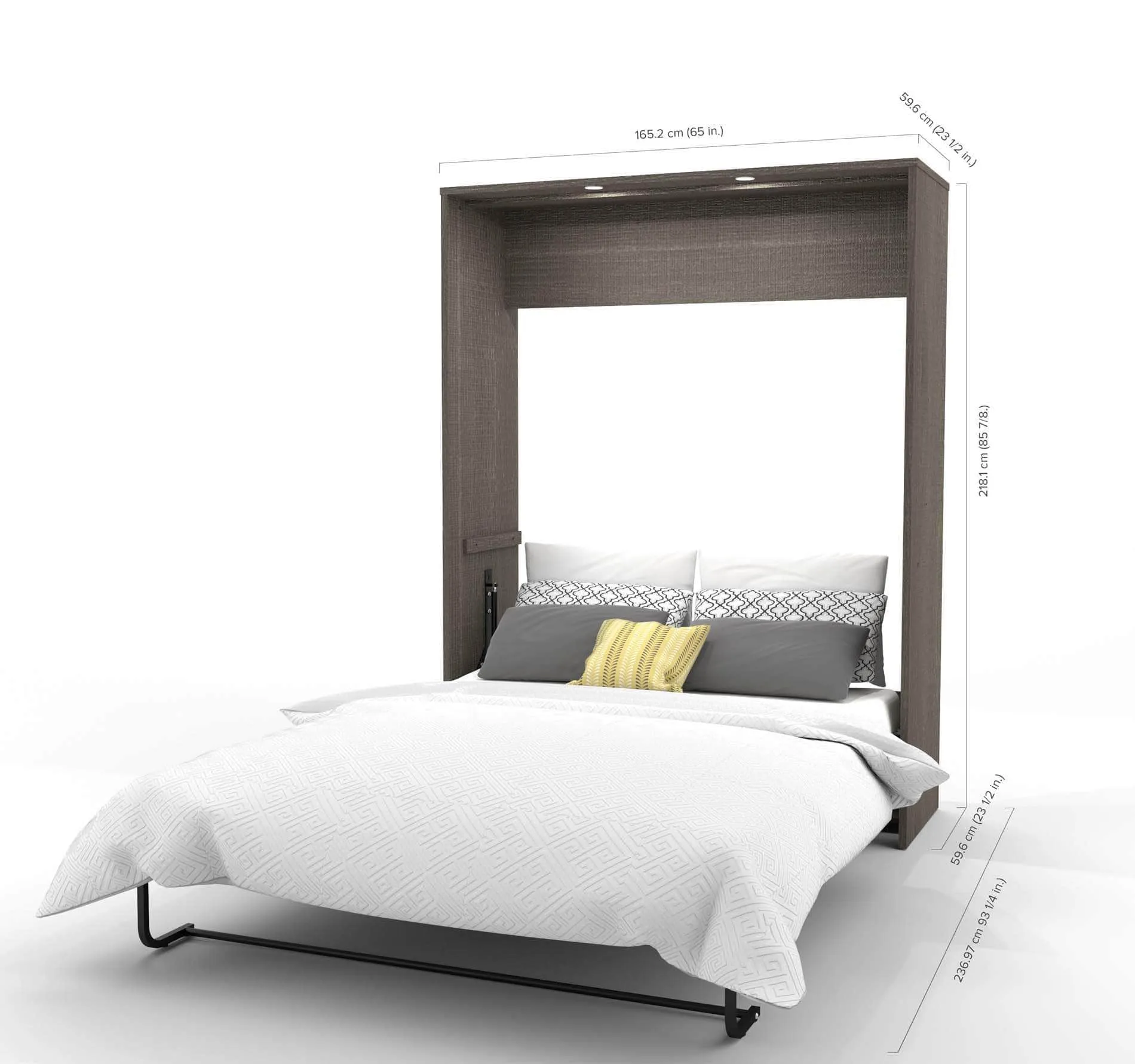 Cielo Queen Murphy Wall Bed and Storage Cabinet (95W) - Available in 2 Colours
