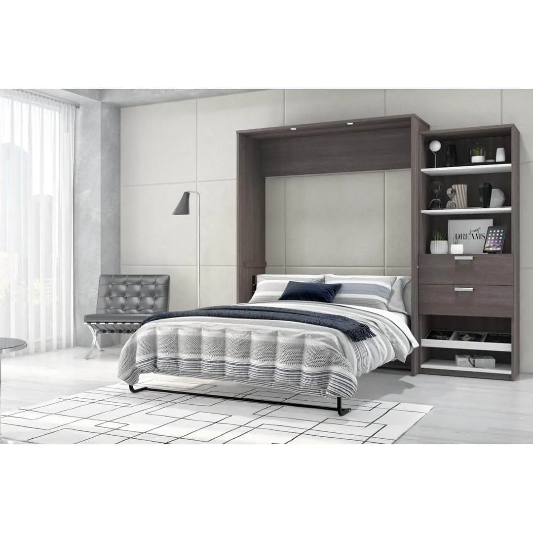 Cielo Queen Murphy Wall Bed and Storage Cabinet (95W) - Available in 2 Colours