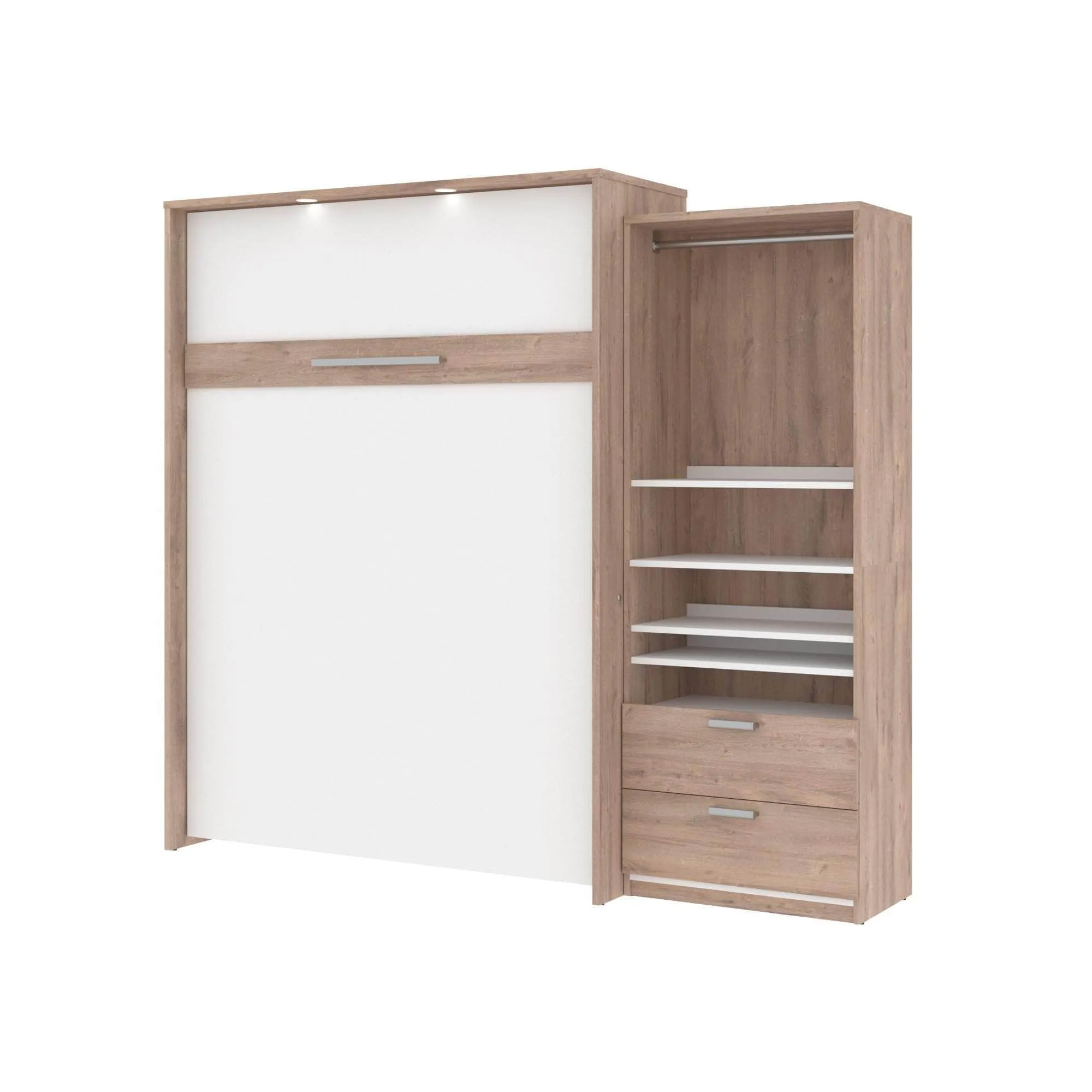 Cielo Queen Murphy Wall Bed and Storage Cabinet (95W) - Available in 2 Colours