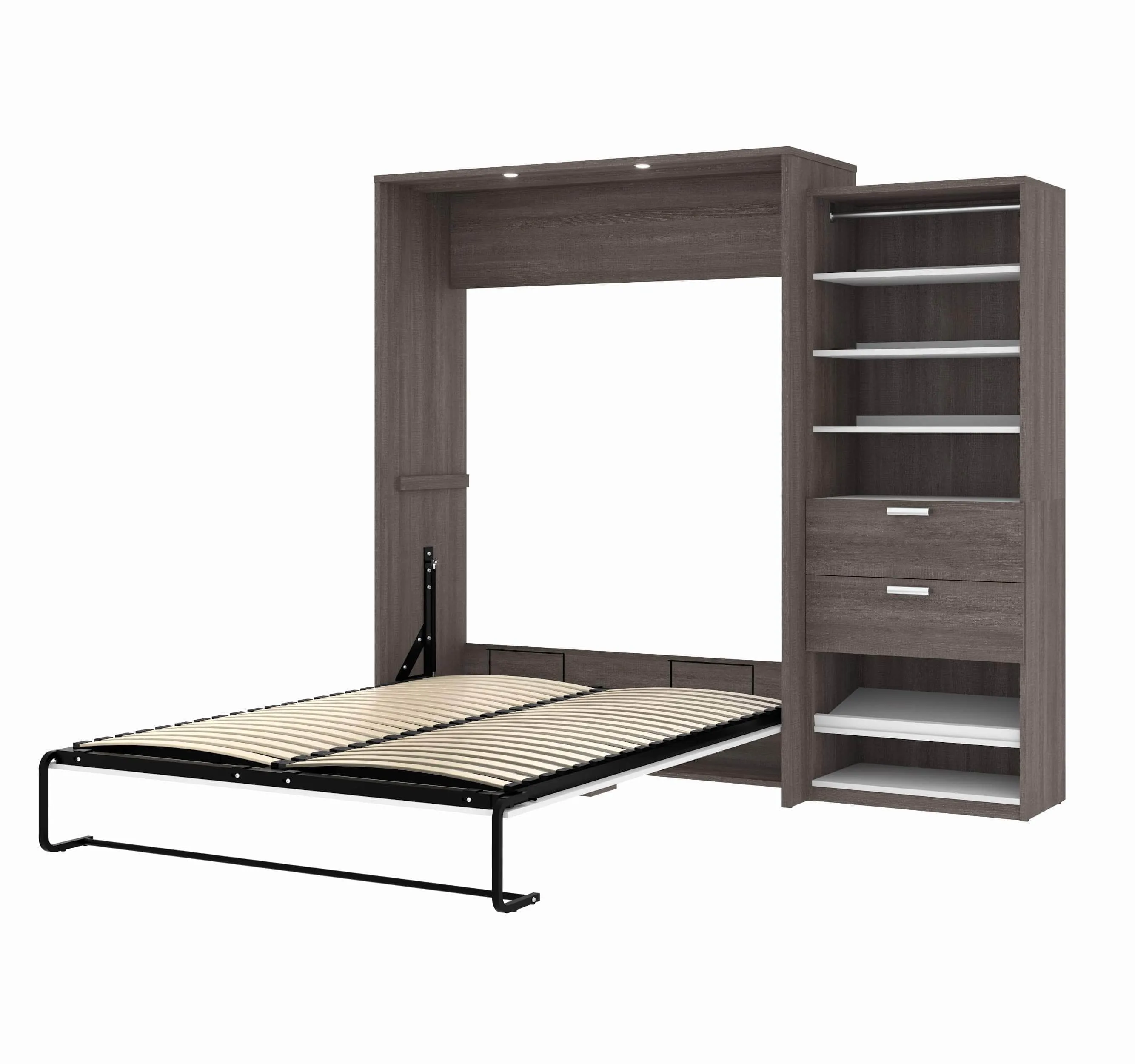 Cielo Queen Murphy Wall Bed and Storage Cabinet (95W) - Available in 2 Colours