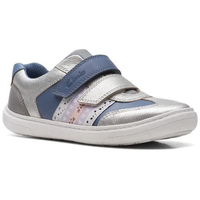 Clarks Girls Shoe Flash Web K. Denim Blue