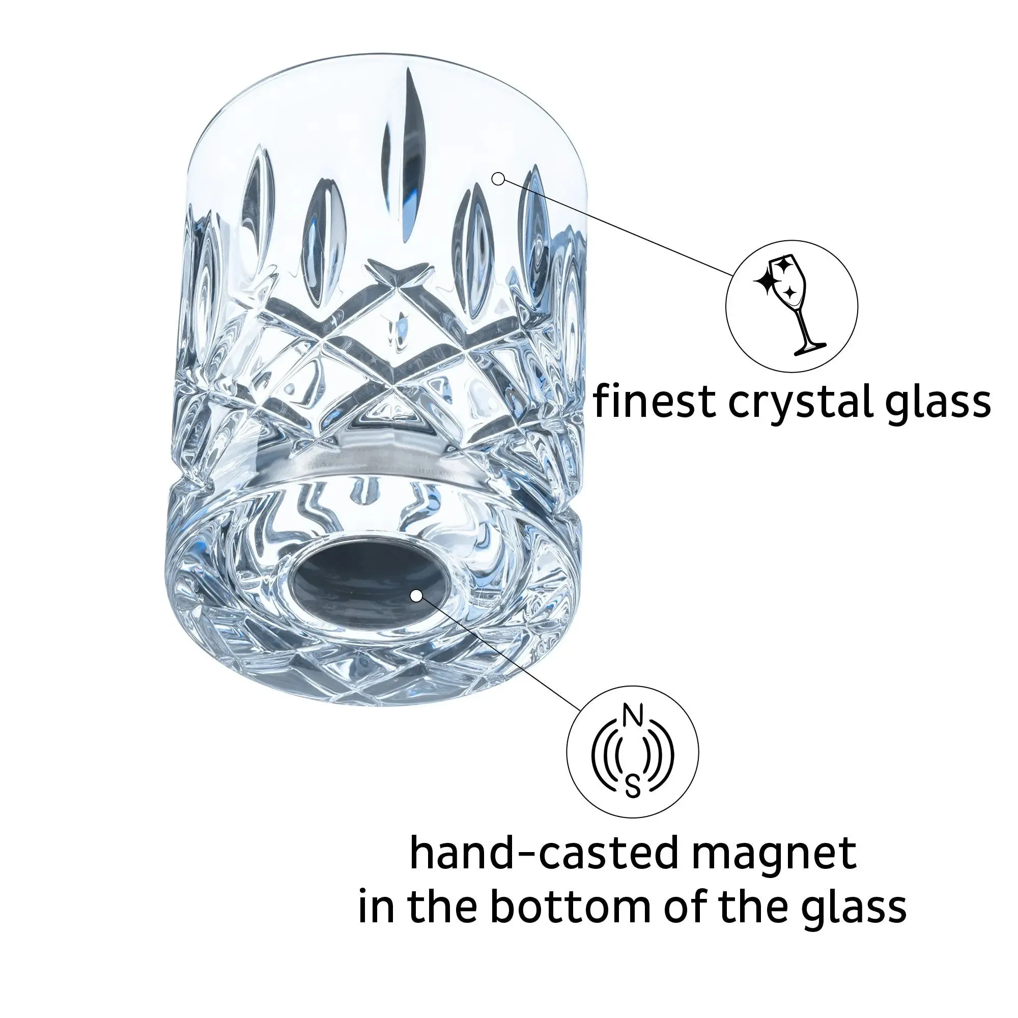 Crystal Magnetic WHISKY Glass by Silwy