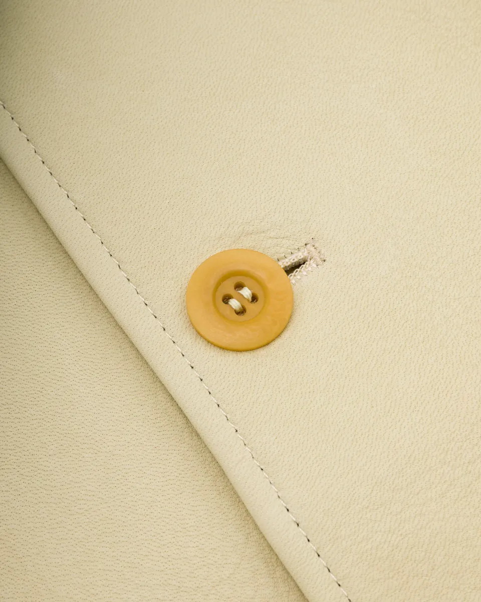 Deerskin Rounded Hem Car Coat (DC-76-C Spring Edition) - Cream