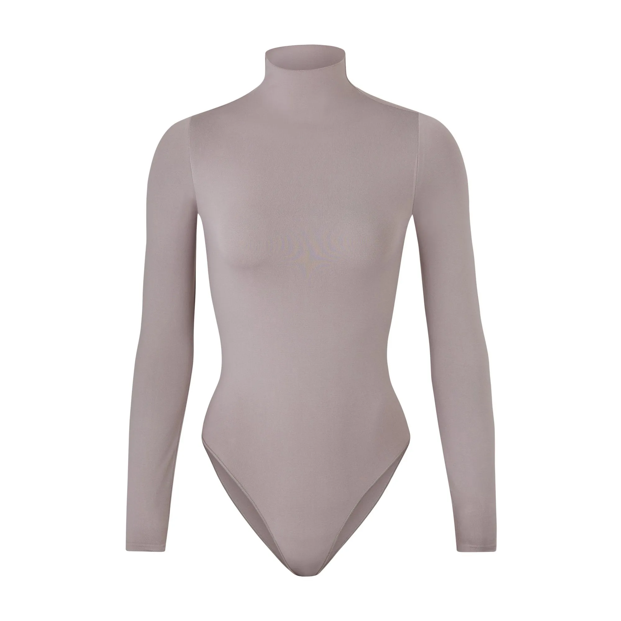 ESSENTIAL MOCK NECK LONG SLEEVE BODYSUIT | SMOKE