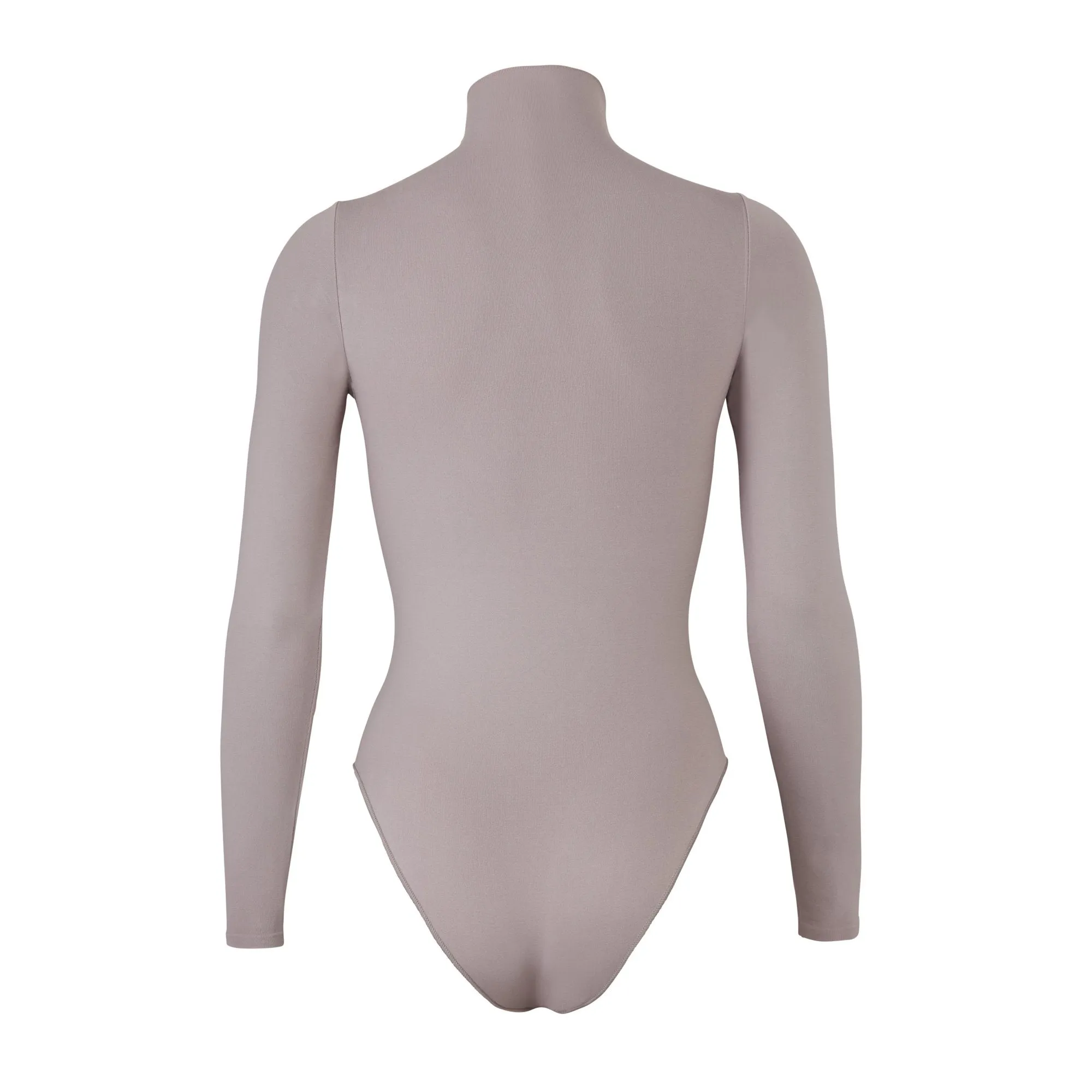 ESSENTIAL MOCK NECK LONG SLEEVE BODYSUIT | SMOKE